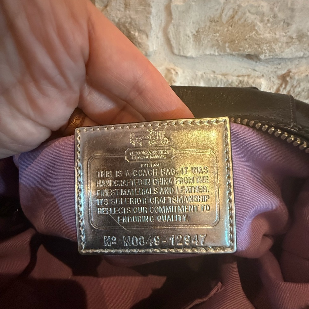 Coach Black Leather and Fabric Satchel - Picture 4 of 5